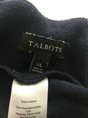 Talbots Crewneck Piqué Cotton Sheath Dress Navy Size XL