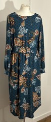 Papaya Blue Paisley Print Dress Size 16 Long Sleeve