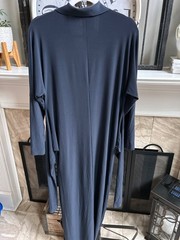 $185 NORMA KAMALI ty tie front NK shirt dress maxi – Deep Navy Blue – S/36