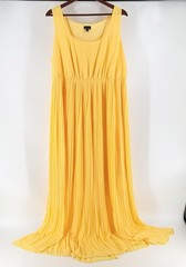 Torrid 2 2X Yellow Pleated Chiffon Maxi Dress Sleeveless Flowy Goddess Boho Chic