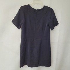 Bordeaux Dress Womens S Black Short Sleeve Lined Shift Cut Out Accent Back Zip