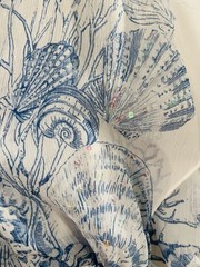 Soft Surroundings Captiva PM Shell Print Dress Sequin Detail READ