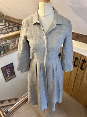 Libby London Tailored Grey Dress Size 10 Button Up Shirt Style