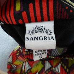 Sangria Shift Dress Womens 6 Geometric Pockets Sleeveless Black Red Green