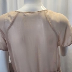 Sheer Button-Down Dress With Drawstring Waist & Ruffle Hem Size 6 Kensie NWT