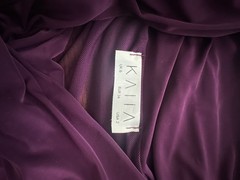 Kaiia Exclusive Slinky Foldover Off-The-Shoulder Sheer Panel Maxi Dress -Plum