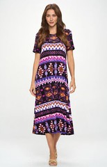 JOSTAR Slinky LONG DRESS Poly Spandex SLINKY STRETCH Knit Purple S M L XL 2X 3X