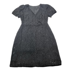 Tokito Black Lace Mini Length Dress Size 12 Like New Free Post Cocktail Evening