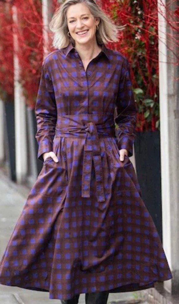 Jasper Conran blue & choc check