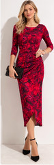 NEW WHITE HOUSE BLACK MARKET WHBM KALEIDOSCOPE M INDULGENT RUCHED MIDI DRESS 8