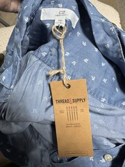 NWT Thread and Supply Blue Button Front Shirt Dress – Size Small – Casual