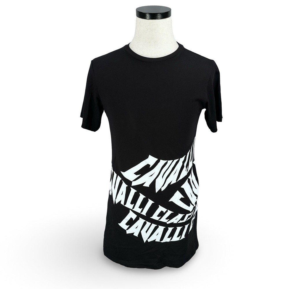 Cavalli Class Womens Black Graphic Logo Mini T-Shirt Dress QXT10A JD060 Size M