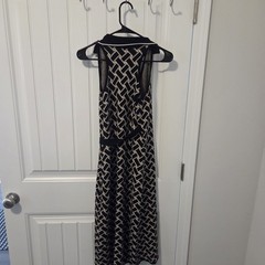 DVF Diane Von Furstenberg Target Midi Collared Sleeveless Wrap Dress Small TC5