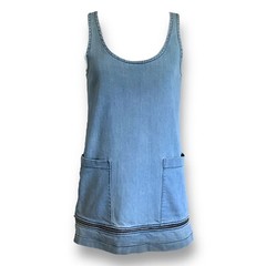 Prairie Underground Womens Pep Dress Sz Small Blue Organic Cotton Denim Jumper