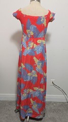 Lulus Patsy Coral Red Floral Print Off Shoulder Maxi Dress LARGE Resort Tropical