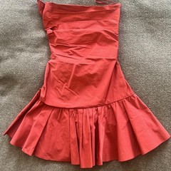 NWT RED Valentino Red One Shoulder Ruffle Mini Dress Womens Size 36 UR3VAS954RM
