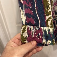 Roller Rabbit Womens L Cotton Ikat Print Tunic Dress Purple Navy Olive Pockets