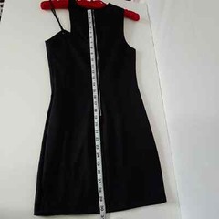 Little Black Mini Bodycon Dress w/ Asymmetrical Neckline Sz M