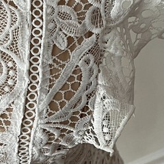 Womens Dress Small White Cocktail Party Boho Lace Bridal Cruise Semi Formal Hoco