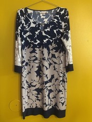 Dressbarn dress blue floral spandex casual dress in size medium