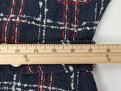 NWT ALEXIA ADMOR Remington Plaid Tweed Midi Dress Sz 14 Navy Quiet Luxury