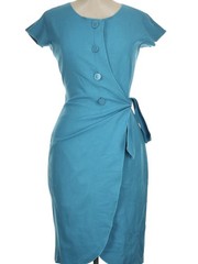EMPORIO ARMANI Faux Wrap Sheath Blue Dress size 52