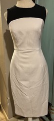 Milly Elegant Tailored Flattering White & Black Sheath Pencil Skirt Dress Size 2