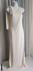 Women&rsquo;s Maxi One Shoulder Tie Sleeveless Dress Cream Size S NEW