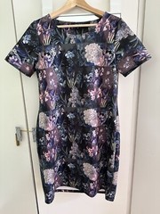 Next Black Mixed Pixel Printed Dress. Uk 14T