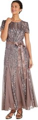 R&M Richards Lavendar Purple Short Sleeve Sequin and Mesh Gown Size 20W $199