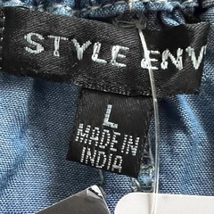 Style Envy Tencel Chambray Dress L Off Shoulder Blue Boho Casual Summer Mini New