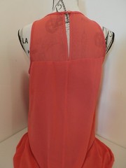 BCX Orange Sleeveless Knee Length Dress Sheer/Lined Crochet Large