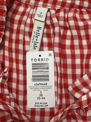 Belle Isle By Torrid Red/White Gingham Cotton Dress, Size 3/3X NWT ($79)