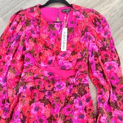 For Love & Lemons Lauren Long Sleeve Mini Dress – Pink Floral