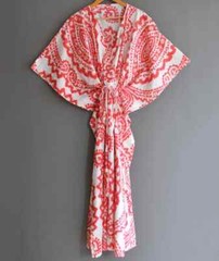 Indian Vintage 100% Cotton Long Beach Maxi Kaftan Dress One Size Caftan Kimono