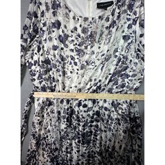 Lane Bryant Floral Pleated Wedding Guest Midi Dress Metallic Pinstripe SZ 20 NEW