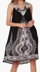 Ladies OS Sun Dress Beach Cover Up Blue Green Black Gray Purple Lightweight