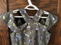 Rachel Roy halter-ish bare shoulder Sheath Dress. Floral print.