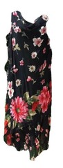 DESIGNER INSPIRED BLACK RED MULTI FLORAL SLEEVELESS COCKTAIL SHEATH DRESS 8 NEW