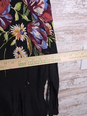 Free People Gemma Mini Dress Womens Small Black Floral Pleated Cutout Tie-Back