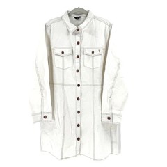 Frye Western Jean Dress Women&rsquo;s XXL Bone Cowgirl Rodeo Festival Button Front NEW