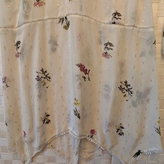 Rachel Rachel Roy White Floral Gold Metallic Clip Dot Handkerchief Dress