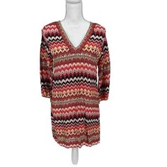 Creme Fraiche Chevron Silk Blend Shift Dress XS