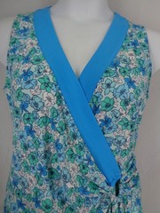 Lands End Floral Surplice Maxi Dress Size MP Sleeveless Faux Wrap New