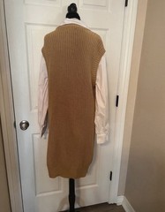Cato Preppy brown Cardigan Cable Knit sweater dress Size XL School Chic Costume