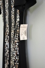 Dress Barn Womens Size 12 Fit and Flare Dress Jersey Knit Black Brown White NWT