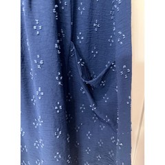 JODIFL Womens Navy Blue Textured Dot Sleeveless V Neck Casual Dress Size L