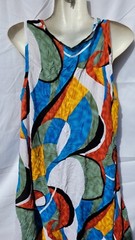Retro Dress Size M Long Maxi Colourful Sleeveless