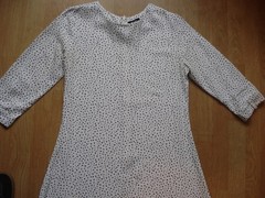 SAINT+SOFIA WHITE/POLKA DOT LYOCELL ZIP BUTTON CUFF 3/4 SLEEVE UK 12