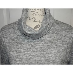 Cotton Emporium Women&rsquo;s Turtleneck Patch Pocket Sweater Dress In Silver XS $78